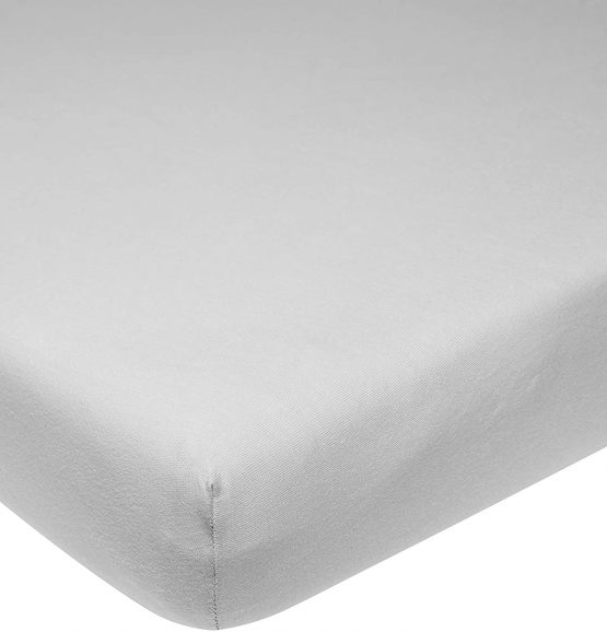 Meyco 563005 Jersey Fitted Sheet Baby Cradle 100% Cotton 40 x 80/90 cm Light Grey/Grey