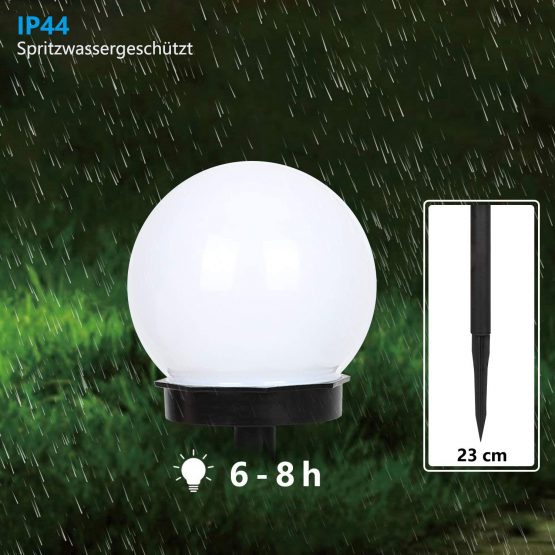 FLOWood LED Solar Garden Light, Solar Globe Lights Outdoor Globe Stake Light Garden Path Lighting for Garden Cold White 8 Pack - Image 3