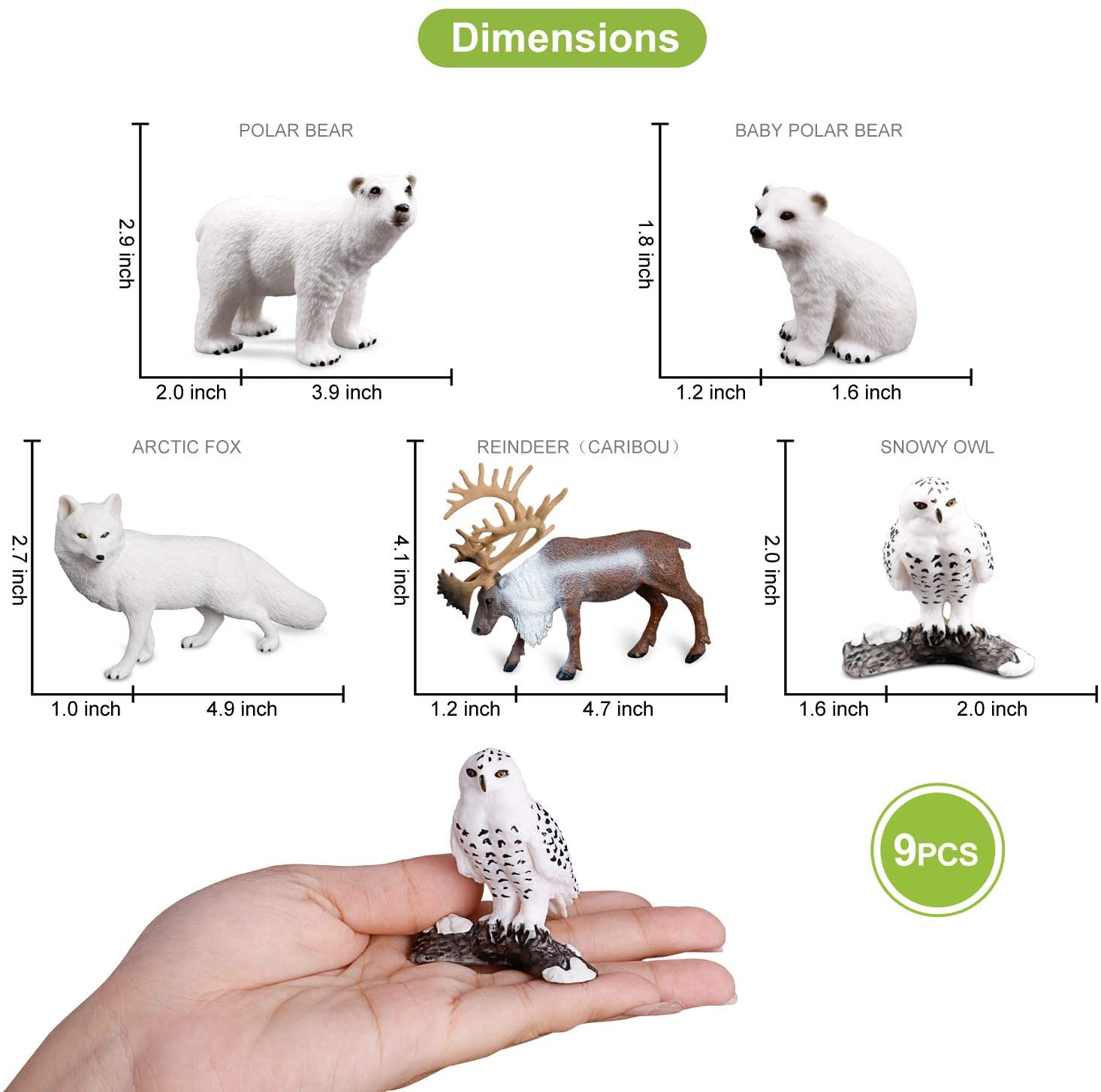 Volnau Sea Creature Toys Figures 9PCS Arctic Circle Ocean Animals Figurines for Toddlers Kids Christmas Decoration Gift Plastic Fish Preschool Pack and Bath Polar Bear Set - Image 4