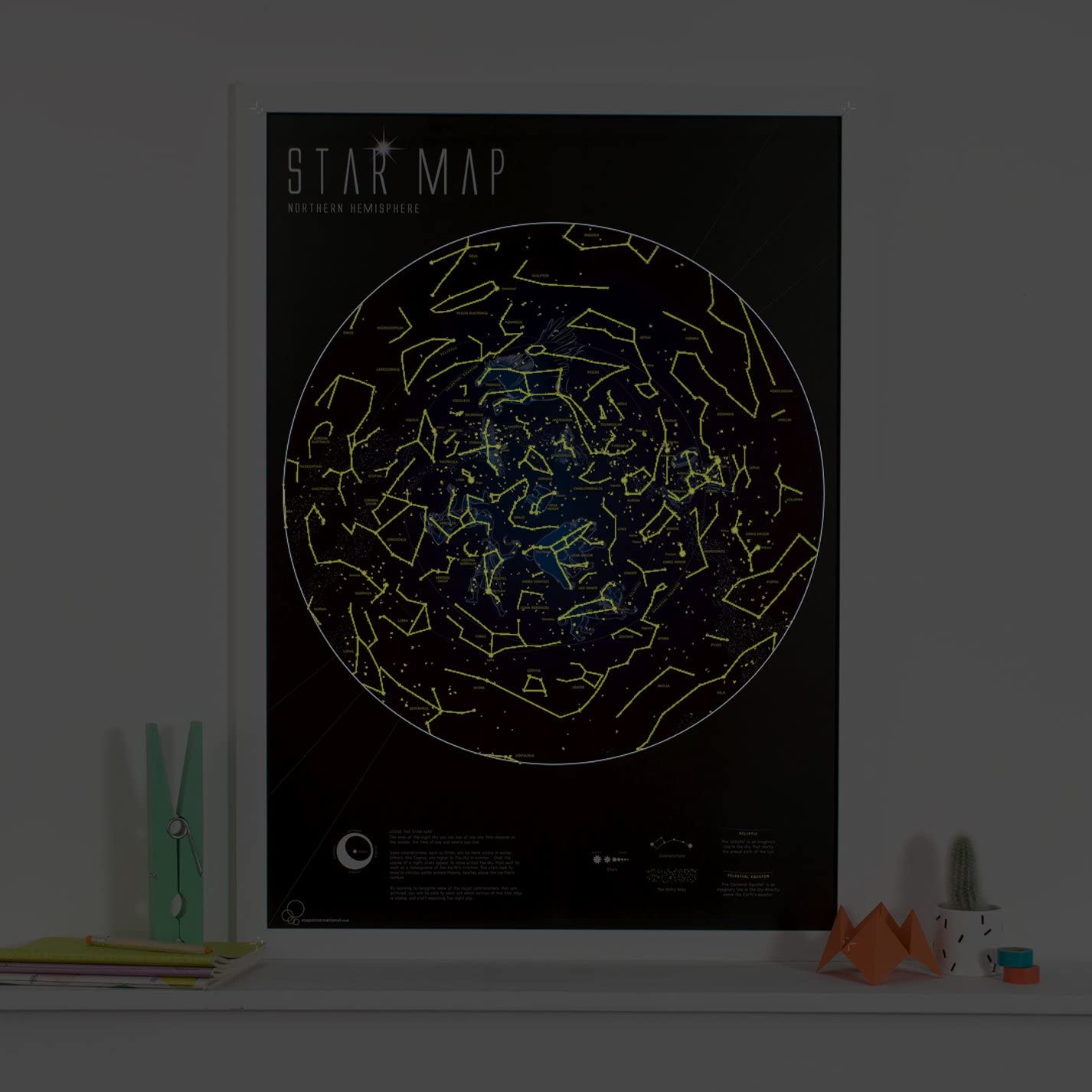 Maps International Glow in the Dark Poster - Stars & Constellations Map- 59 x 84 cm, Star Glow Print - Image 2