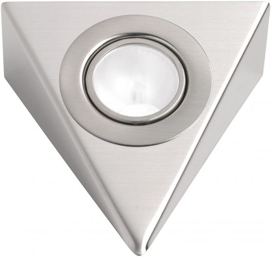 Leyton Lighting 20w 12v halogen triangle downlight under shelf light stainless steel