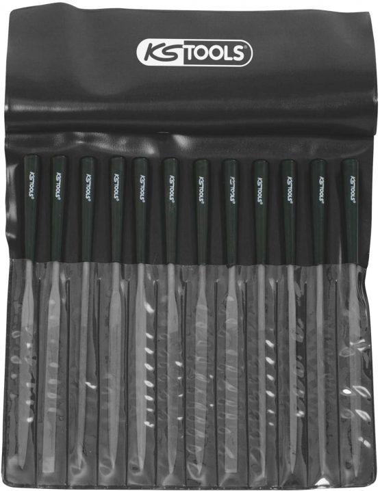 KS Tools 140.3050 Needle files set, 12 pcs, 145mm
