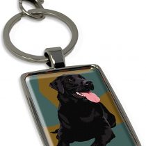 Black Labrador Keyring Keychain Gift by Leslie Gerry