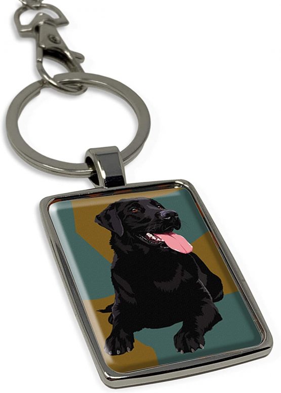 Black Labrador Keyring Keychain Gift by Leslie Gerry