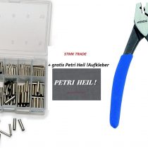 Crimp sleeves set with pliers, 210 pieces