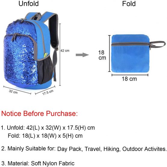 Bekahizar 20L Ultra Lightweight Backpack Foldable Hiking Daypack Rucksack Water Resistant Travel Day Bag for Men Women Kids Outdoor Camping Mountaineering Walking Cycling Climbing - Image 2