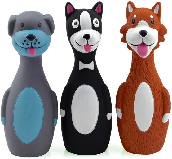 CHIWAVA 3 Pack 5.7 Inch Squeaky Latex Dog Toys Standing Stick Dog Dog Toy Puppy Fetch Interactive Play for Small Dogs - Image 2