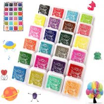 Ink Pad Stamps, DazSpirit 24 Colors Fingerprint Ink Pad Stamps Fingerprint Drawing DIY Color Washable for Kid Imagination Rubber Stamp Scrapbooking Card Making Art Craft