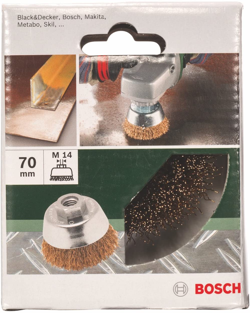 Bosch 2609256500 100mm M14 Wire Cup Brush Crimped Wire - Brass-Coated, Silber - Image 2