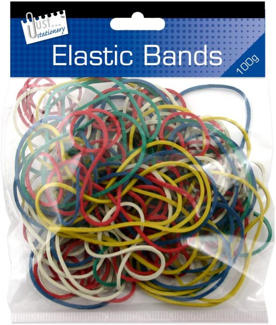 Just stationery Coloured Elastic Bands, Multi, 6224