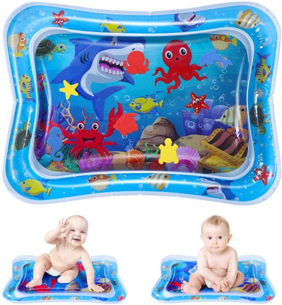 Toyvian Tummy Time Water Play Mat, Inflatable Sensory Toys,BPA Free Fun Activity Play Center(68 x 50 x 6 cm)