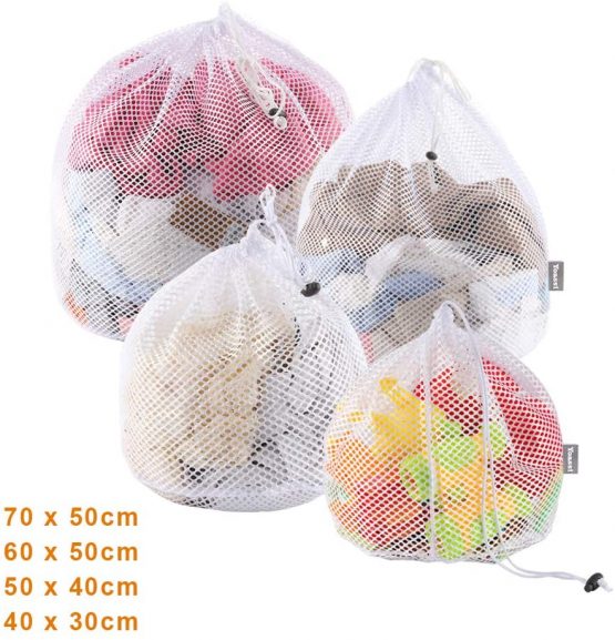 Yoassi 4 Sizes Laundry Bags,Fine Mesh Wash Bags, Storage Bags,Three Layer Washing Machine Bag with Drawstring Closured Design for Underwear,Sock, Baby Cloths,Travel, Delicates