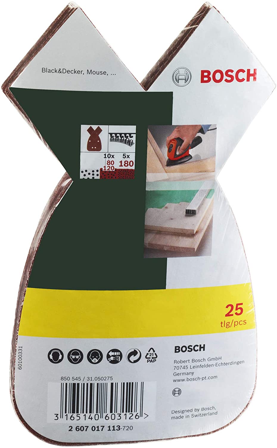 Bosch 2607017113 Sanding Sheet Set for Multi-Sanders (25-Piece), Red, 17 x 10 x 2 cm - Image 2