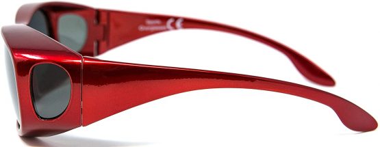 Opticaid Over Glasses Fit Over Sunglasses Sports Glasses Polarised Anti Glare Wrap Around Mens Womens Sports metallic red Category 3 Lens Remaldi - Image 2