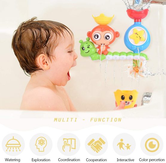 HellDoler Bath Toy, Bathtub Toy Waterfall Water Station with One Stackable Cups Fountain Water Shower Toy for Babies and Kids Gift - Image 2