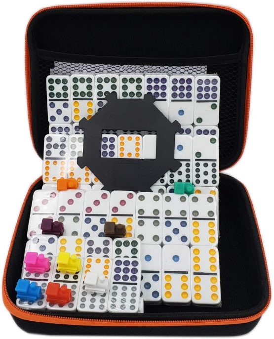 Kalolary Mexican Train Dominoes Game,91 Pieces Double 12 Color Dominoes Set with Instruction Booklet and Score Pads - Image 3