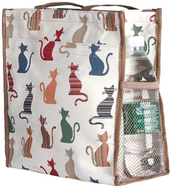 Signare Tapestry Shoulder Bag Shopping Bag for Women with Cat Design - Image 4