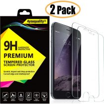 4youquality [2-Pack] iPhone 8 Plus 7 Plus Screen Protector, Premium Tempered Glass Film [LifetimeWarranty][Scratch-Resistant][Anti-Shatter] Screen Protector For Apple iPhone 8 Plus and iPhone 7 Plus