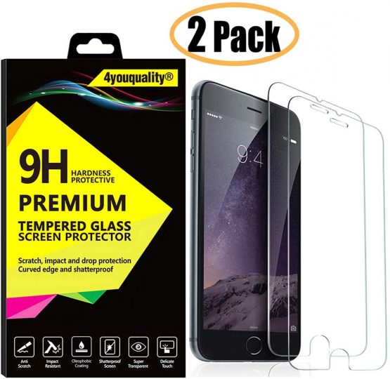4youquality [2-Pack] iPhone 8 Plus 7 Plus Screen Protector, Premium Tempered Glass Film [LifetimeWarranty][Scratch-Resistant][Anti-Shatter] Screen Protector For Apple iPhone 8 Plus and iPhone 7 Plus