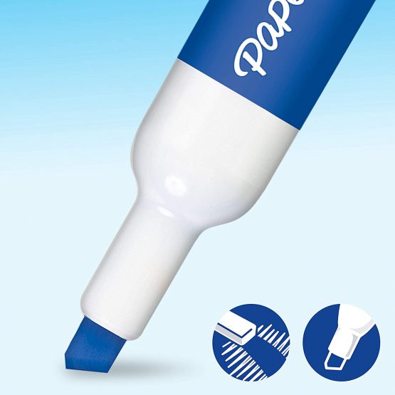 Paper Mate Low Odour Whiteboard Markers, Chisel Tip, Assorted Ink Colours, 4 Count - Image 3