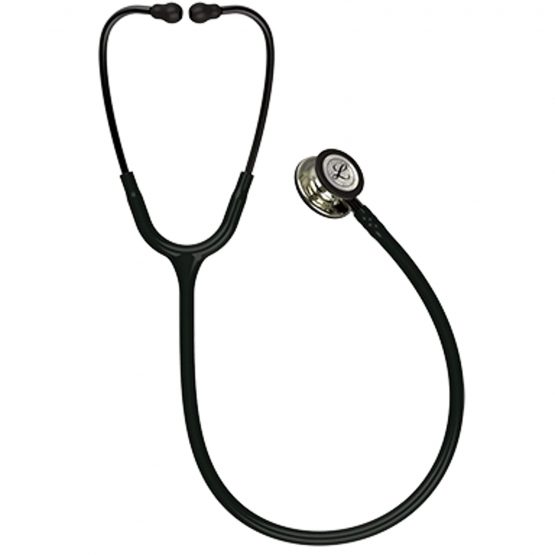 3M Littmann Classic III Monitoring Stethoscope, Champagne - Finish Chestpiece, Black Tube, Smoke Stem and Headset, 69 cm, 5861 - Image 2