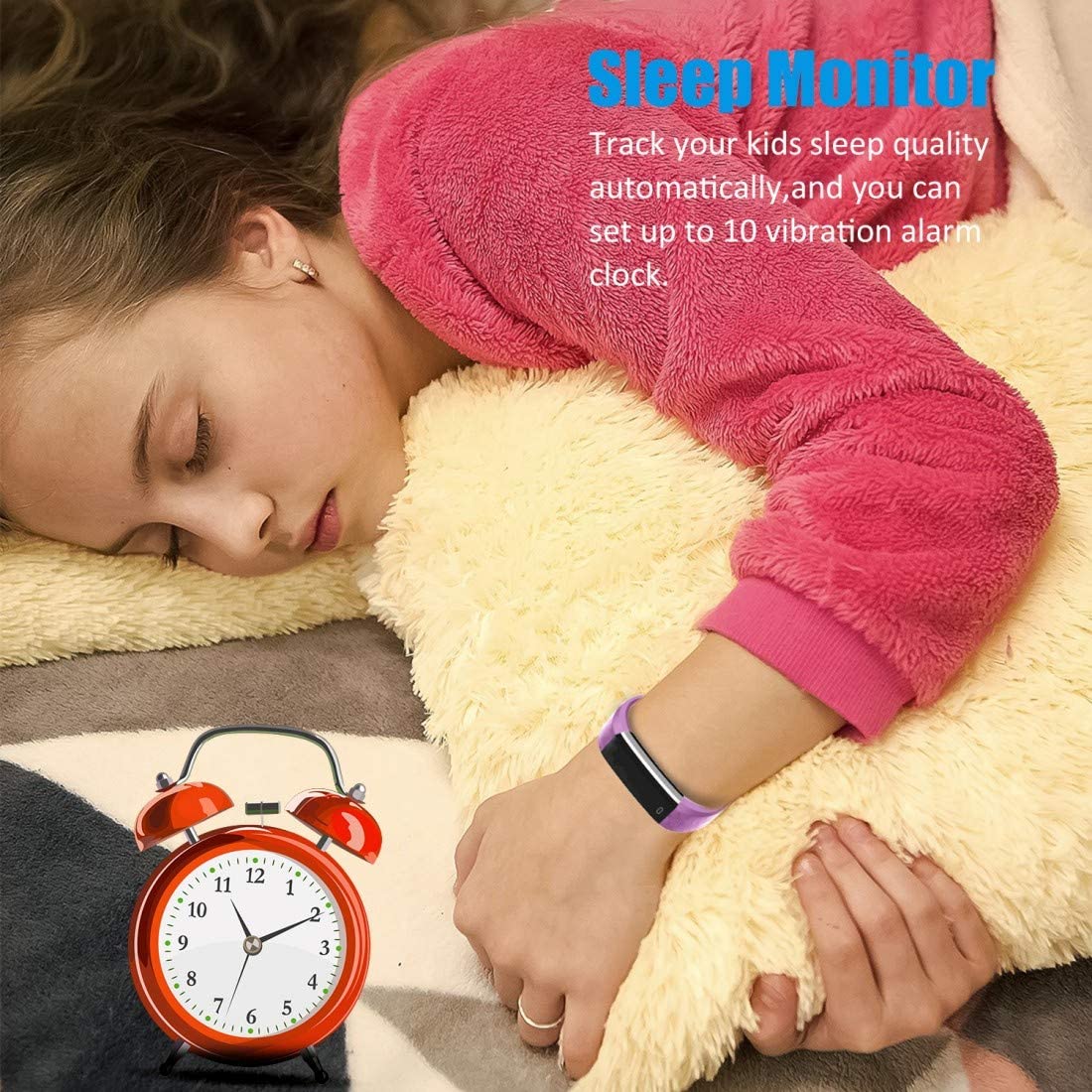 BIGGERFIVE Fitness Tracker Watch for Kids Boys Girls Teens, Pedometer Watch, Activity Tracker, Sleep Monitor, Calorie Counter, Silent Alarm Clock, IP67 Waterproof Step Counter Watch(Dual Straps) - Image 4
