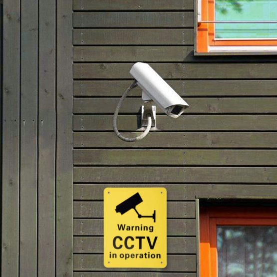 4 Pack Pre-Drilled CCTV Warning Signs CCTV in Operation Signs, Plastic Signs for Outdoor Use, 150 x 190 mm - Image 3