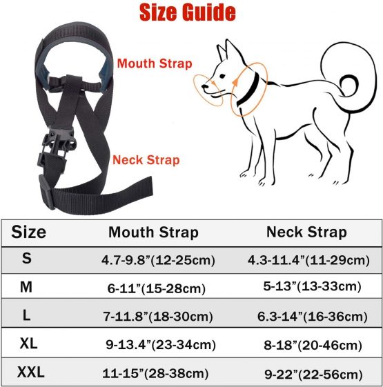 ILEPARK Dog Muzzle with Fabric for Small, Medium and Large Dogs, Anti Biting, Chewing, Adjustable Neck, Breathable(M, Black) - Image 2