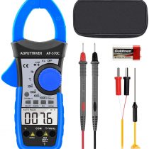 Digital Clamp Meter Multimeter AP-570C 4000 Counts Auto Range Clamp Meter Ammeter AC/DC Voltage Current Resistance Capacitance Frequency Temp Duty Cycle Diode Test with LCD Backlit Auto Off Data Hold