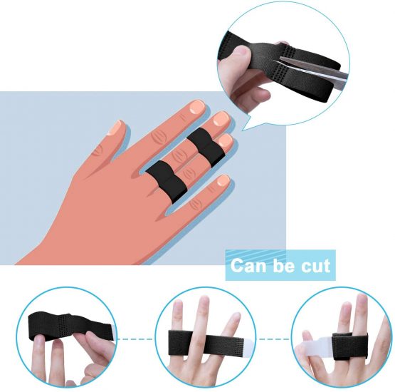 Sumifun Finger Splints Tape, 10 Packs of Finger Wraps for Jammed, Swollen and Dislocated Joint, Finger Brace Straps for Curled Finger Broken Finger,etc - Image 2