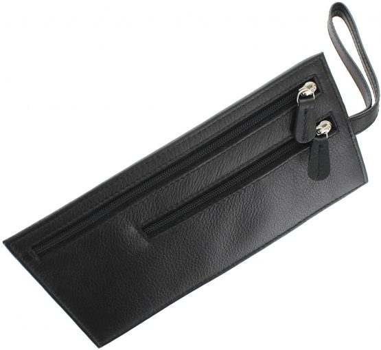 Genuine Leather Security Wallet Pouch with Belt Loop AC501 Black - Image 4