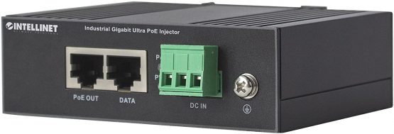 Intellinet 561389 Industrial Gigabit Ultra PoE Injector, 1 x 60 W Port, IEEE 802.3bt/at/af Power over Ethernet (Ultra POE/PoE+/PoE), Metal Housing