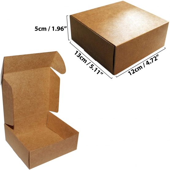 Kurtzy Brown Kraft Gift Boxes (20 Pack) - Box Measures 12 x 12 x 5cm (4.72 x 4.72 x 1.96 inches) - Easy Assemble Square Presentation Favour Present Box - Parties, Birthdays, Weddings, Holidays - Image 2