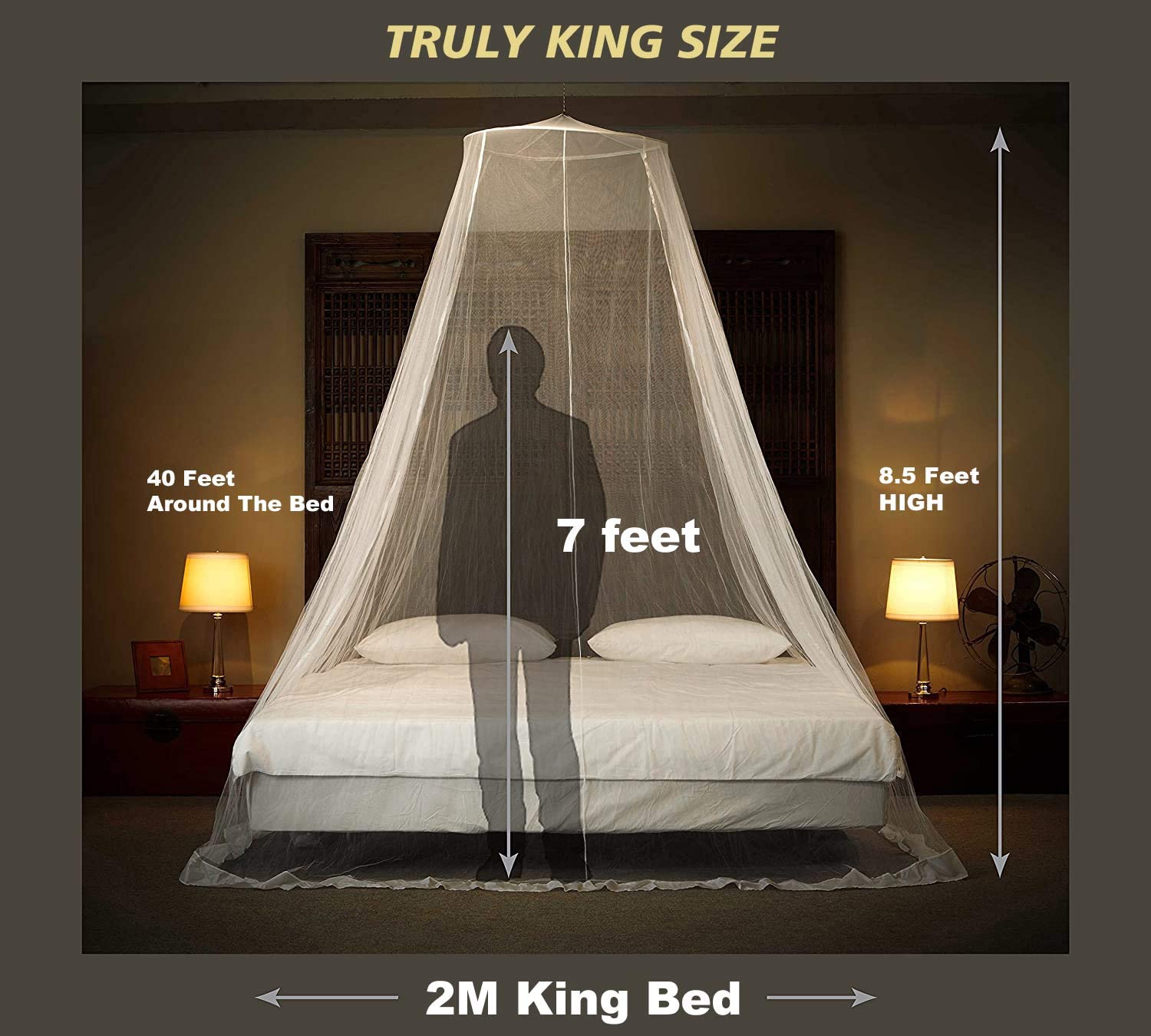 Mosquito Net, BOJON Universal White Dome Mosquito Mesh Net for All Size ...