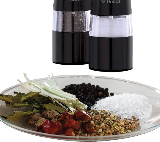 Russell Hobbs 28010-56 Electric Salt and Pepper Mill Set, Adjustable Grinder – Black Metal - Image 4