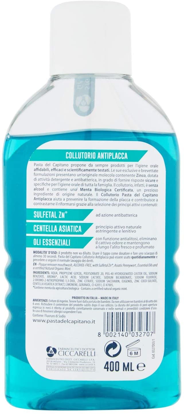 Pasta del Capitano Mouthwash Plaque Remover, 400 ml, 400 ml (Pack of 1) - Image 3
