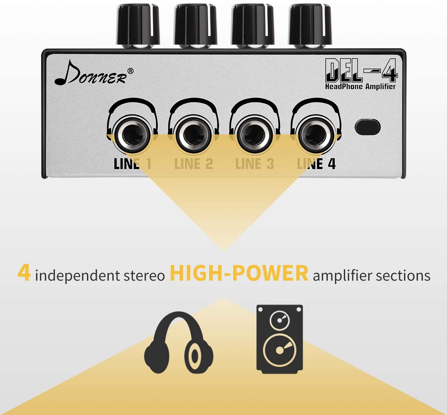 Donner Headphone Amplifier Professional Ultra-Compact 4-Channel Stereo ...