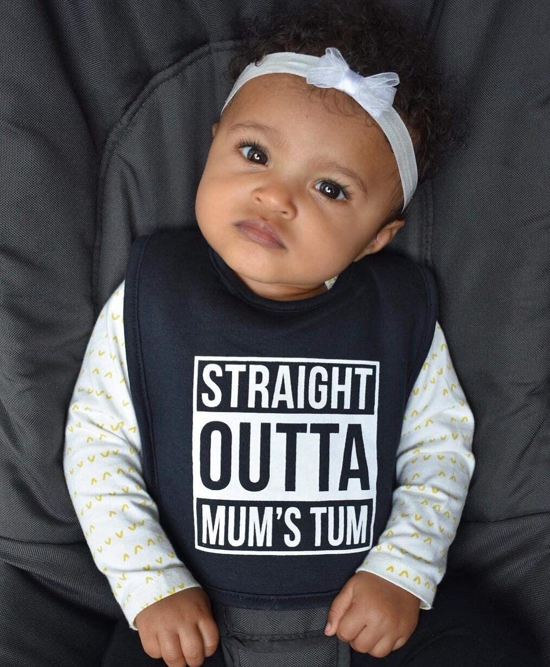 Baby Moo's Straight Outta Mum's TUM Award Winning Hip Hop Baby Bib, Black, Single Bib - Image 4