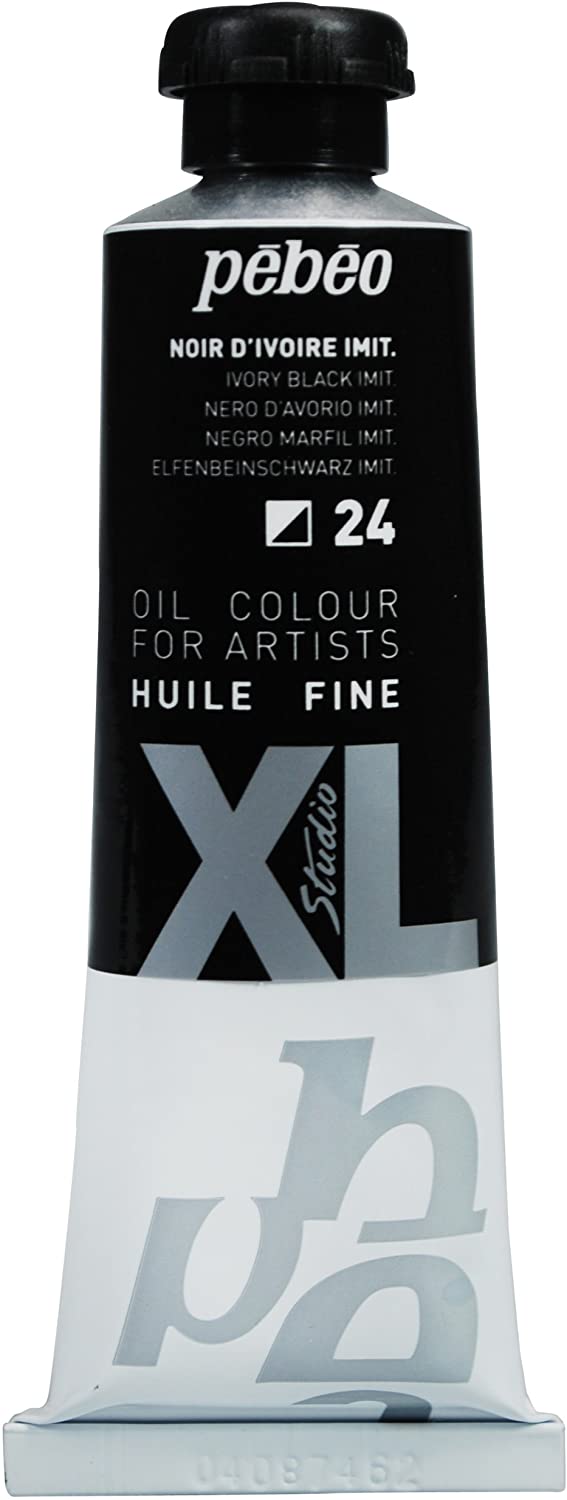 Pébéo - Fine Oil XL 37 ML - Black Oil Paint - Pebeo Oil Paint - Ivory Black 37 ml, 37 ml (Pack of 1)