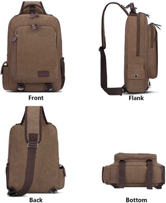 S-ZONE Men s 13 Inch Laptop Single Chest Shoulder Diagonal Gym Backpack Sack Satchel Outdoor Crossbody Pack - Image 3