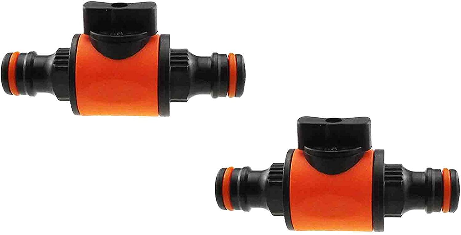(Pack of 2) Quick Release Garden hosepipe/Irrigation line in line Shut Off valves,Controls The Flow of Water,Universal Garden Hose Connection,Watering Connector/Adaptor