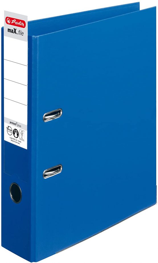 Herlitz MaX Protect+ 10834331 Lever Arch File A4 8 cm Blue - Image 2
