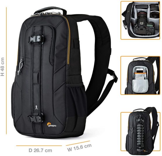 Lowepro LP36899-PWW, 250 AW Slingshot Edge Case for Camera, Fits Compact DSLR with Attached Lens, Tablet, Smartphone, Headphones, Black - Image 3