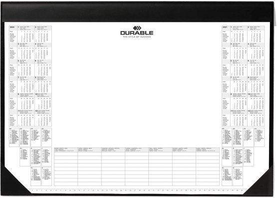 Durable Desk Mat with 2 Year Calendar and Weekly Schedule | 59 x 42cm | Pack of 1 | Ideal for Taking Quick Notes Whilst Working