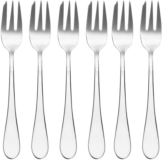 Viners Select 18.0 Stainless Steel Pastry Forks, Set of 6, stainless_steel, Silver, 6 PCE