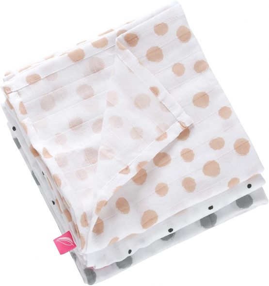 Motherhood Premium Burp Cloth Nappies/Muslin Nappies Set of 3 Öko-Tex Standard 100 100% Pure Cotton 70 x 80 cm Apricot - Image 3