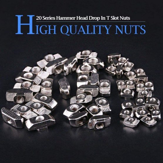 Lapus 180 Pieces 2020 Series T Slot Nuts M3 M4 M5 T Nuts EU Aluminum Extrusions Slim T Slot Hammer Head Fastener Nut Assortment Kit, Each of 60 … - Image 2