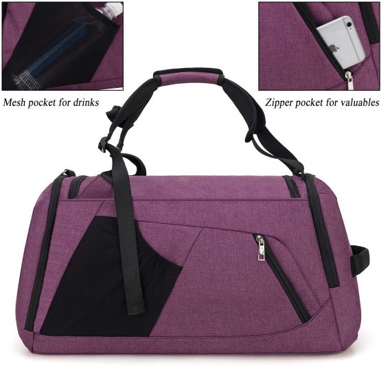 BonClare Sports Duffle Bag with Shoes Compartment and Wet Pocket, 42L Waterproof Gym Bag for Men and Women, Durable Travel Duffel Bag with Shoulder Strap and Combination Lock - Image 4