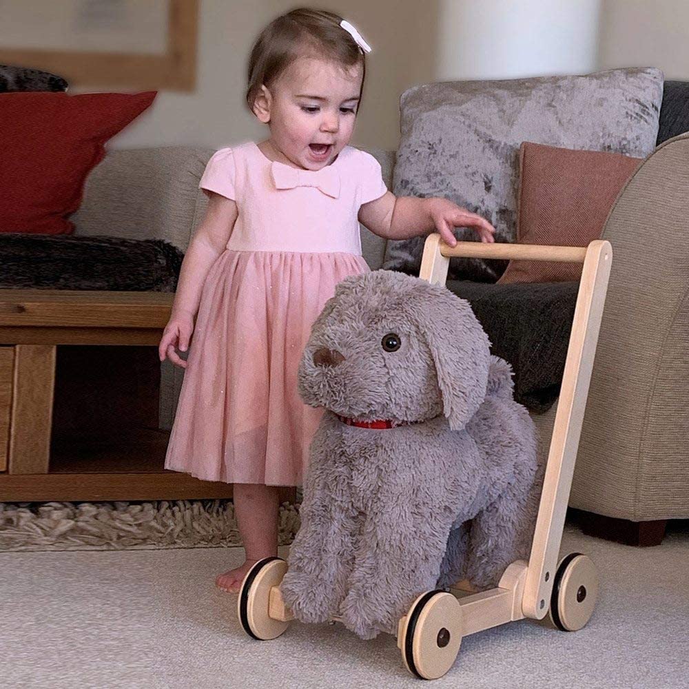 Little Bird Told Me, Bailey Dog Baby Walker/Push Along/Ride On for Toddler 12+ Months Unisex, 2-in-1 Soft Toy on Wheels