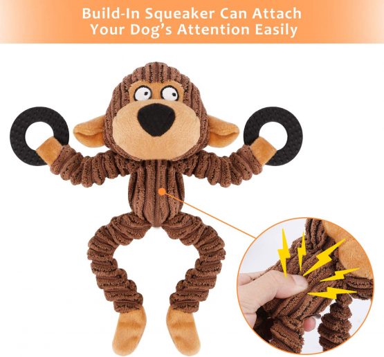 Bojafa Dog Squeaky Toys for Boredom, Durable Dog Toys Plush 3 Pack, No Stuffing Soft Dog Chew Toys Puppy Toys for Small Medium Large Dogs - Image 3